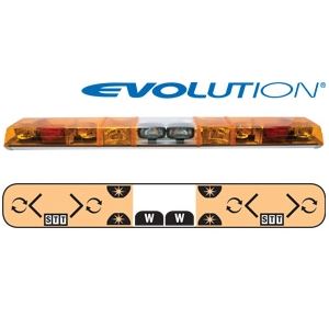 6605004 60" Evolution 4-Rotator Amber/Clear/A